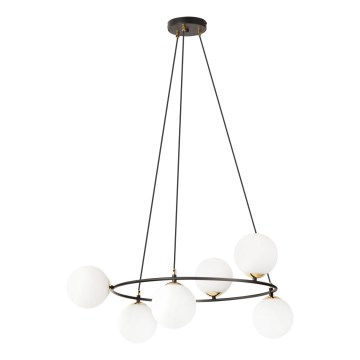 Hanglamp aan een koord AZURA 6xE14/10W/230V zwart/wit