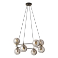 Hanglamp aan een koord AZURA 8xE14/10W/230V zwart/grijs