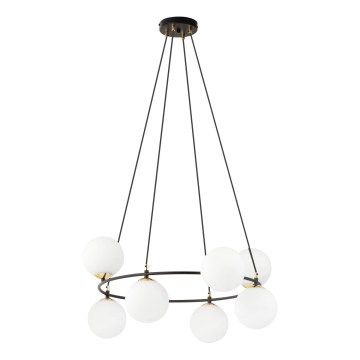 Hanglamp aan een koord AZURA 8xE14/10W/230V zwart/wit