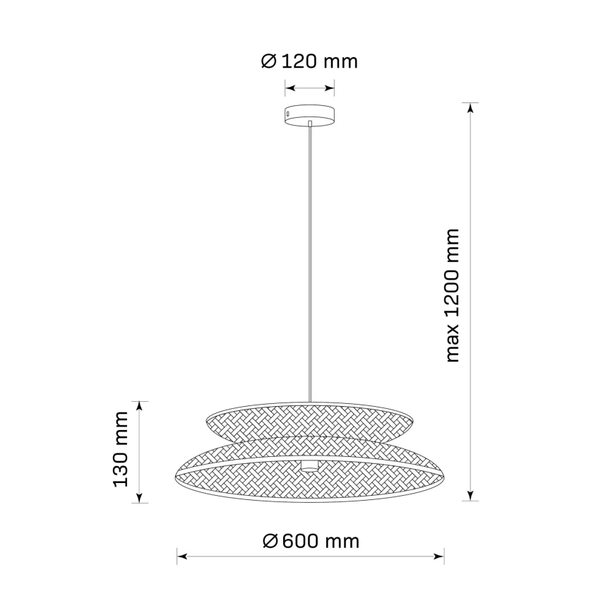 Hanglamp aan een koord BALI 1xE27/20W/230V diameter 60 cm bamboe