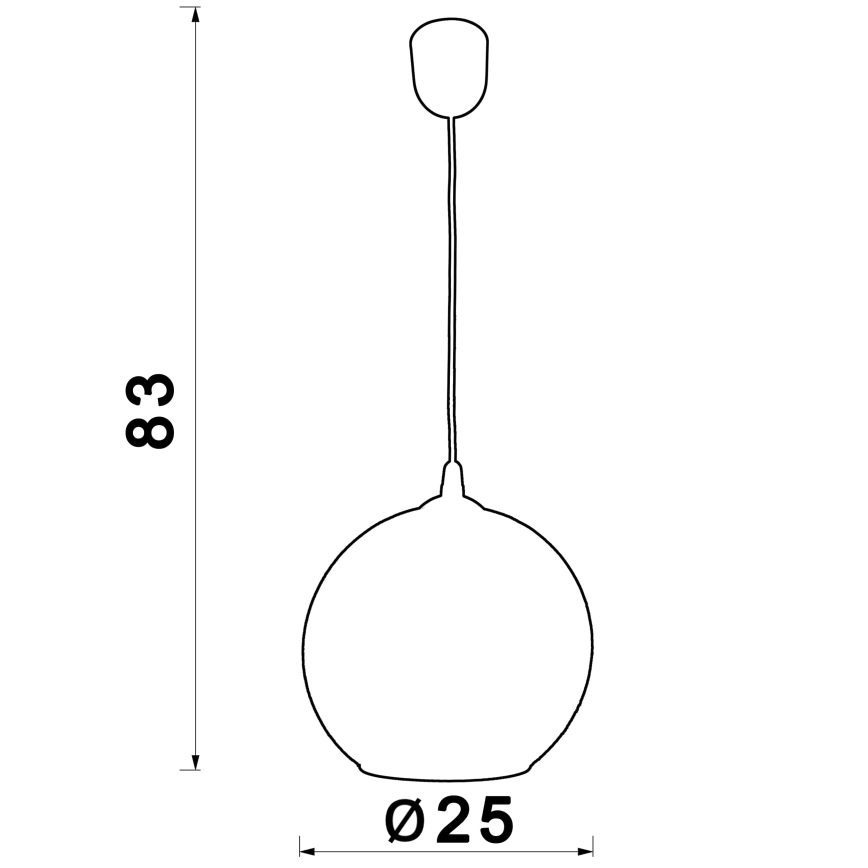 Hanglamp aan een koord BALL 1xE27/60W/230V diameter 25 cm beige