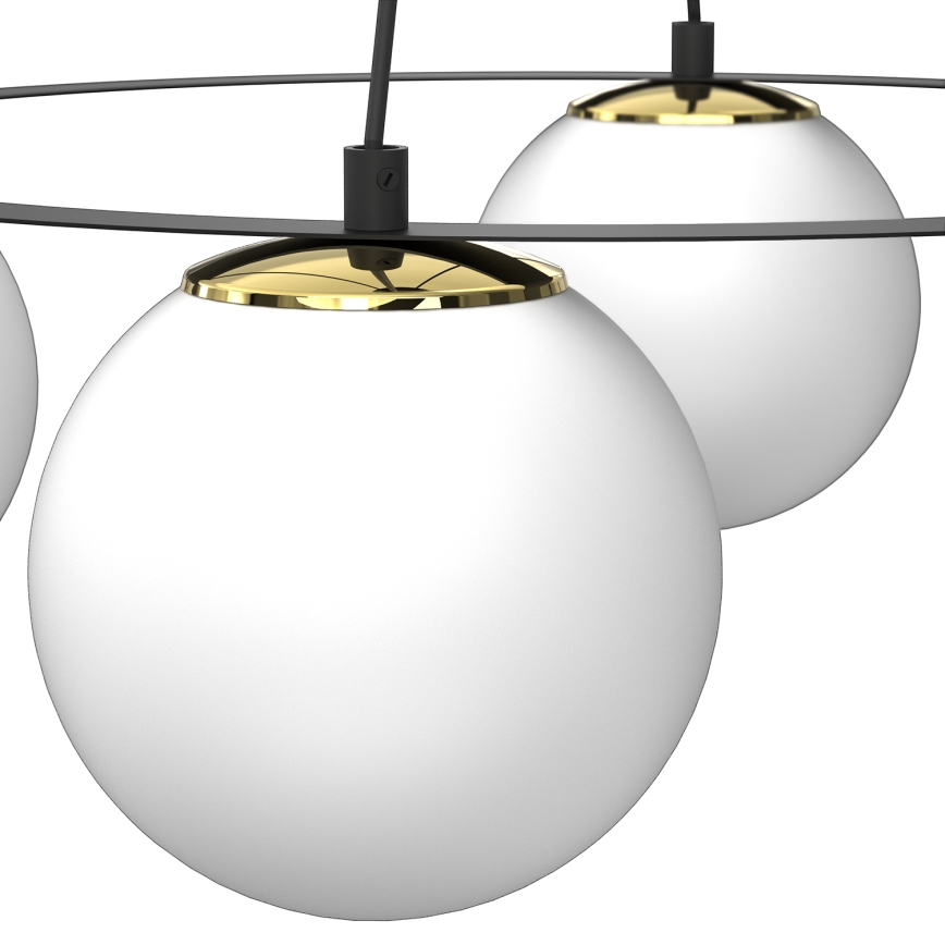 Hanglamp aan een koord BALLO 4xE27/15W/230V zwart/wit