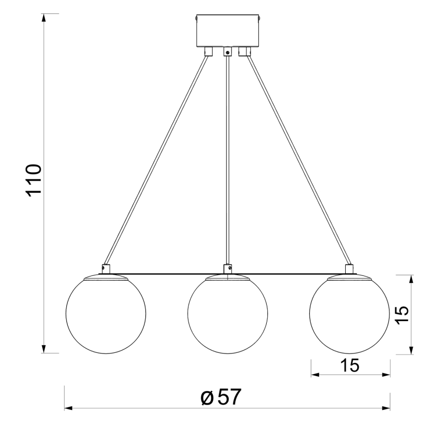 Hanglamp aan een koord BALLO 4xE27/15W/230V zwart/wit