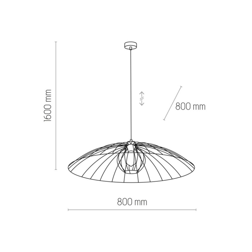 Hanglamp aan een koord BARBELLA 1xE27/60W/230V diameter 80 cm