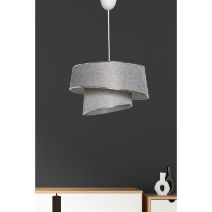 Hanglamp aan een koord BARETTE 1xE27/60W/230V zilver/glanzend chroom