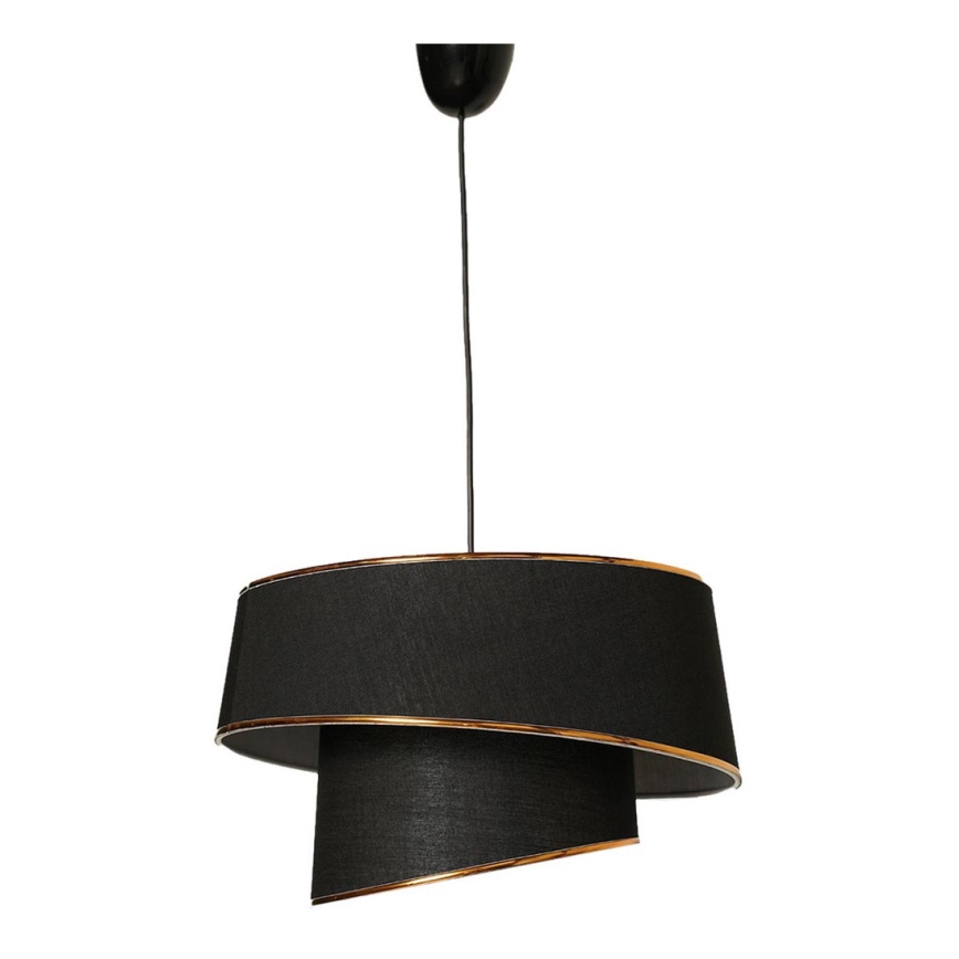 Hanglamp aan een koord BARETTE 1xE27/60W/230V zwart/koper