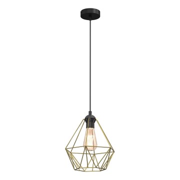 Hanglamp aan een koord BASKET 1xE27/60W/230V diameter 25 cm goud