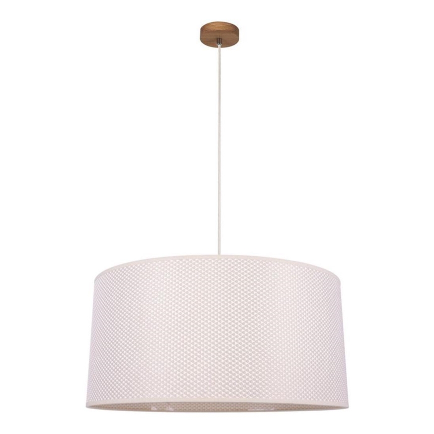 Hanglamp aan een koord BENITA 1xE27/40W/230V crème/eiken