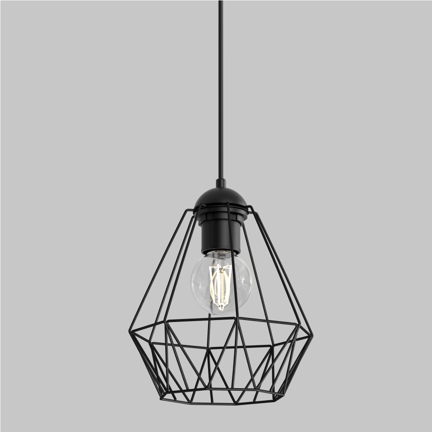 Hanglamp aan een koord BERGEN 1xE27/60W/230V zwart