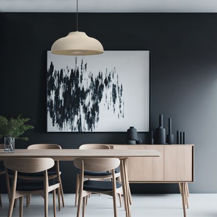 Hanglamp aan een koord BILBAO 1xE27/15W/230V diameter 40 cm beige