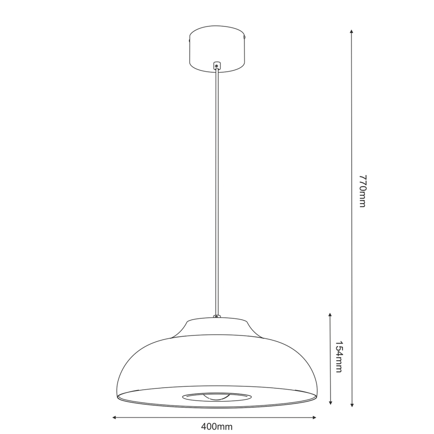 Hanglamp aan een koord BILBAO 1xE27/15W/230V diameter 40 cm messing