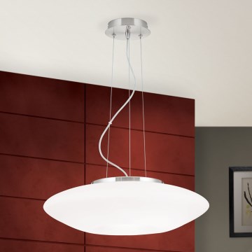 Hanglamp aan een koord BLANC 2xE27/60W/230V diameter 49 cm mat chroom