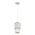 Hanglamp aan een koord BLANCO 1xE27/60W/230V wit