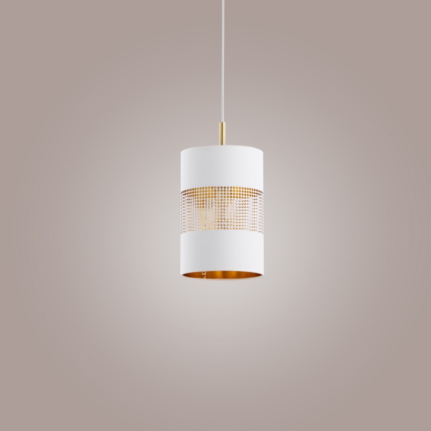 Hanglamp aan een koord BOGART 1xE27/15W/230V wit/goud