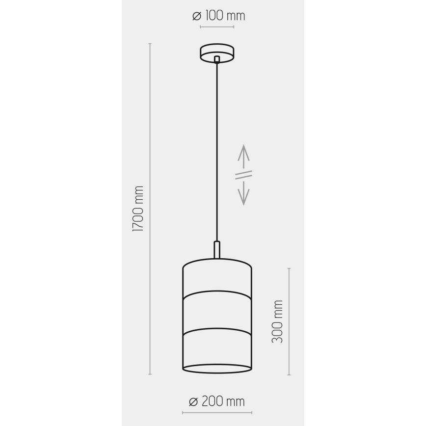 Hanglamp aan een koord BOGART 1xE27/15W/230V wit/goud