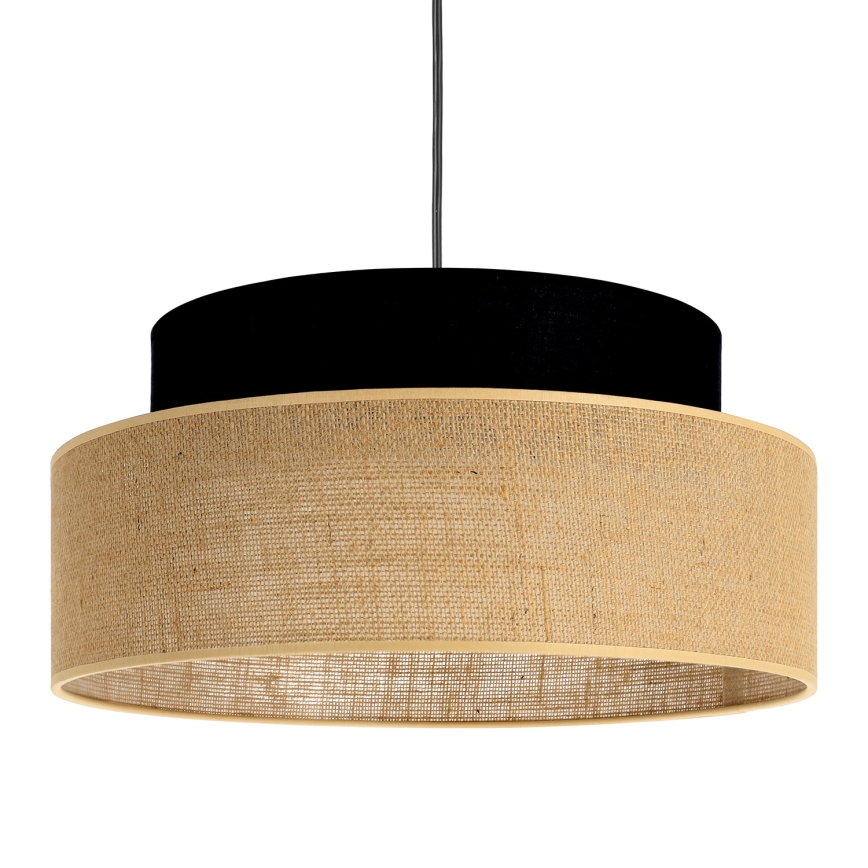 Hanglamp aan een koord BOHO 1xE27/60W/230V diameter 40 cm zwart/beige