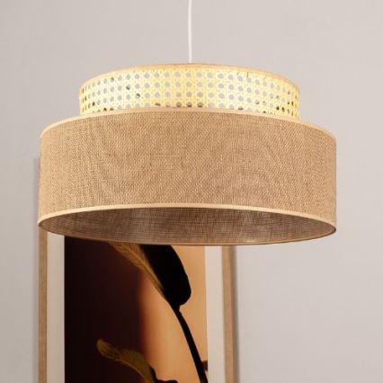 Hanglamp aan een koord BOHO 1xE27/60W/230V rotan