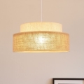 Hanglamp aan een koord BOHO 1xE27/60W/230V wit/beige