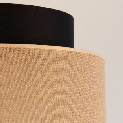 Hanglamp aan een koord BOHO 1xE27/60W/230V zwart/beige