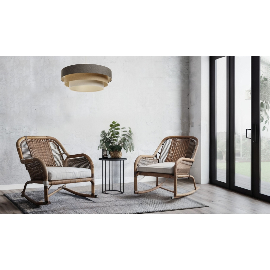 Hanglamp aan een koord BOHO TRINITI 1xE27/60W/230V grijs/beige/crème