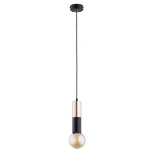 Hanglamp aan een koord BOLID 1xE27/60W/230V gouden/zwart