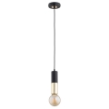 Hanglamp aan een koord BOLID 1xE27/60W/230V zwart/gouden