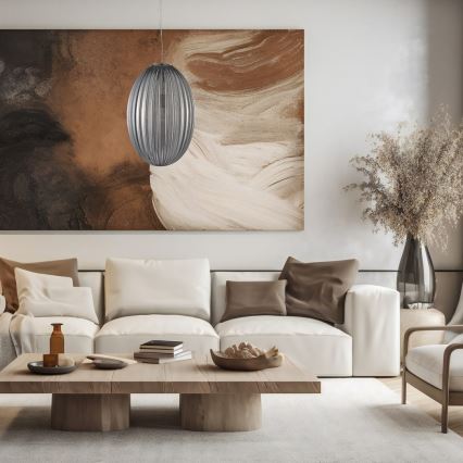 Hanglamp aan een koord BRAGA 1xE27/60W/230V grijs