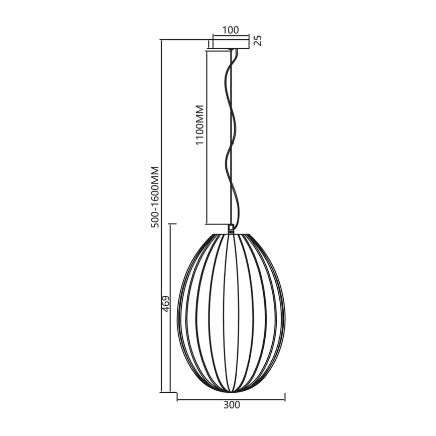 Hanglamp aan een koord BRAGA 1xE27/60W/230V grijs