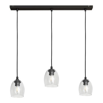 Hanglamp aan een koord BRILLANT 3xE27/15W/230V doorzichtig