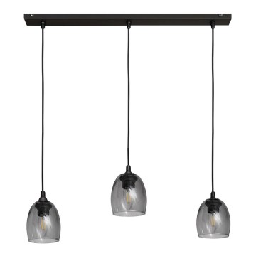 Hanglamp aan een koord BRILLANT 3xE27/15W/230V grijs