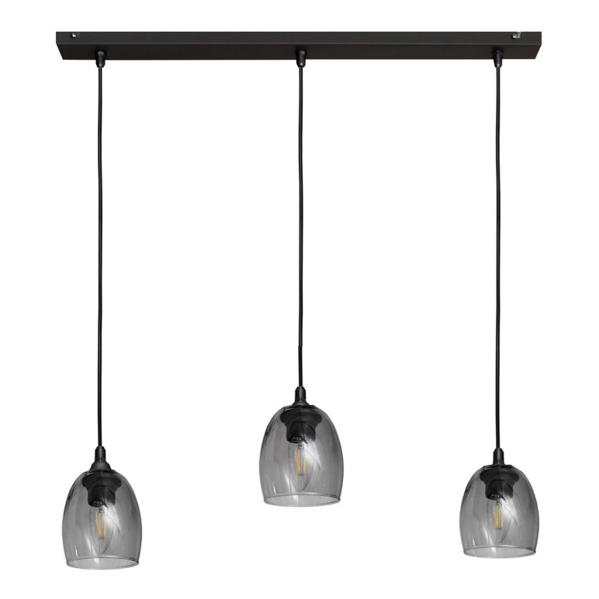 Hanglamp aan een koord BRILLANT 3xE27/15W/230V grijs