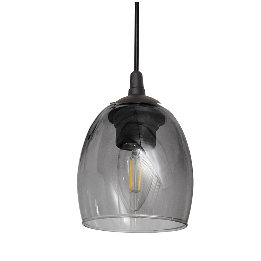 Hanglamp aan een koord BRILLANT 3xE27/15W/230V grijs