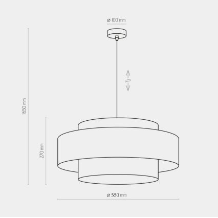 Hanglamp aan een koord CALISTO 1xE27/25W/230V goud/zwart