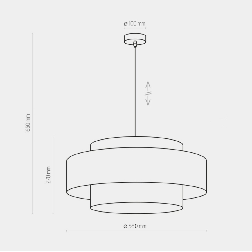 Hanglamp aan een koord CALISTO 1xE27/25W/230V goud/zwart