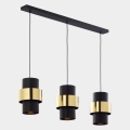 Hanglamp aan een koord CALISTO 3xE27/15W/230V goud/zwart