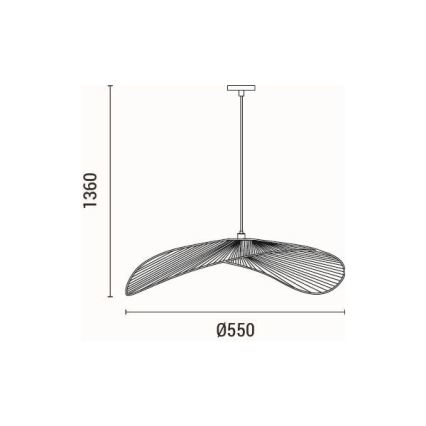 Hanglamp aan een koord CALYPSO 1xE27/15W/230V diameter 55 cm bamboe