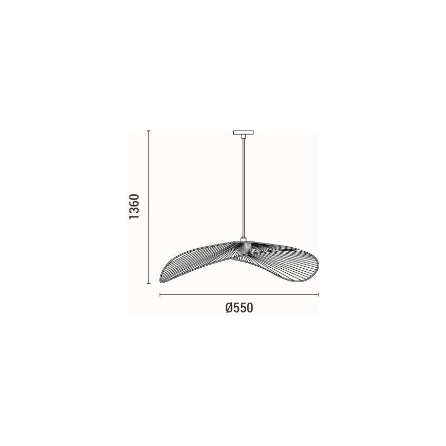 Hanglamp aan een koord CALYPSO 1xE27/15W/230V diameter 55 cm bamboe