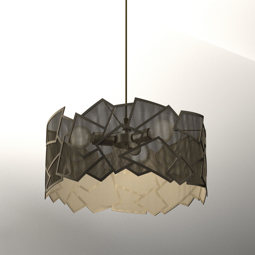 Hanglamp aan een koord CAMO 3xE27/15W/230V goud