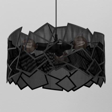 Hanglamp aan een koord CAMO 3xE27/15W/230V zwart