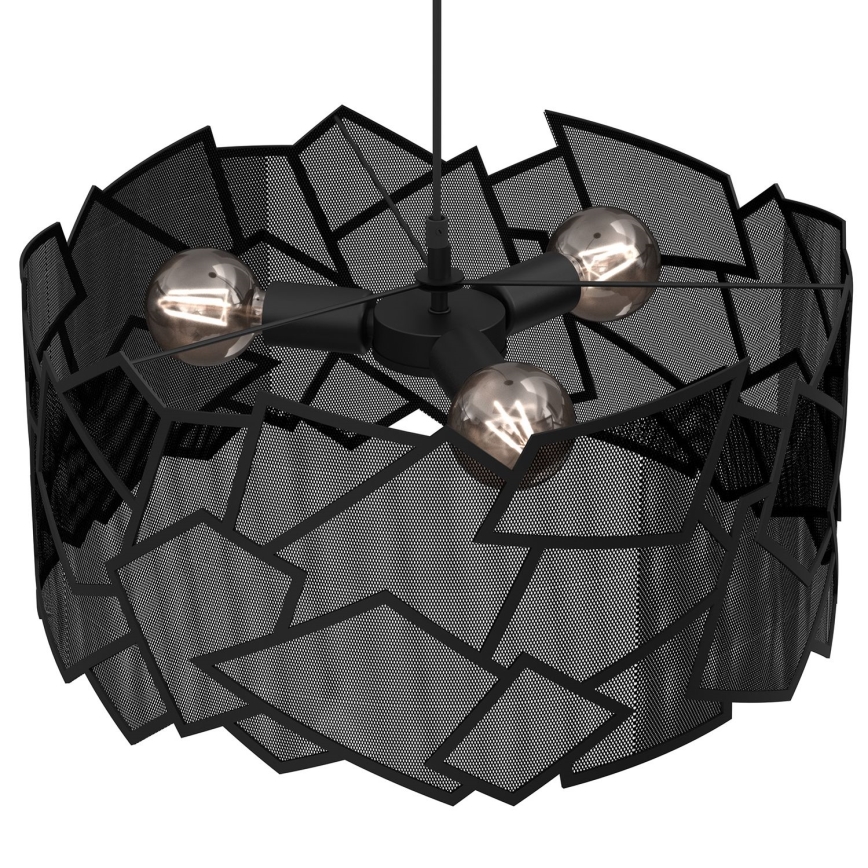 Hanglamp aan een koord CAMO 3xE27/15W/230V zwart