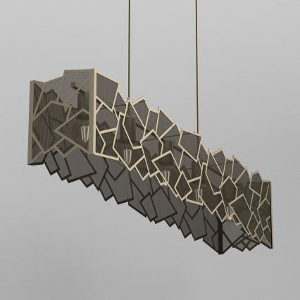 Hanglamp aan een koord CAMO 5xE27/15W/230V goud