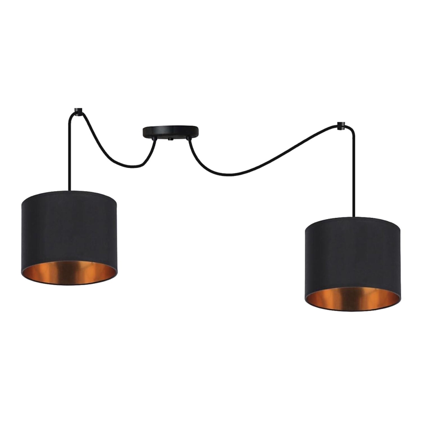 Hanglamp aan een koord CANDIDA 2xE27/40W/230V spin zwart/koper