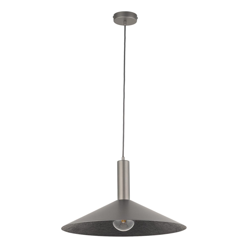 Hanglamp aan een koord CAPRI 1xE27/15W/230V diameter 50 cm antraciet/grijs