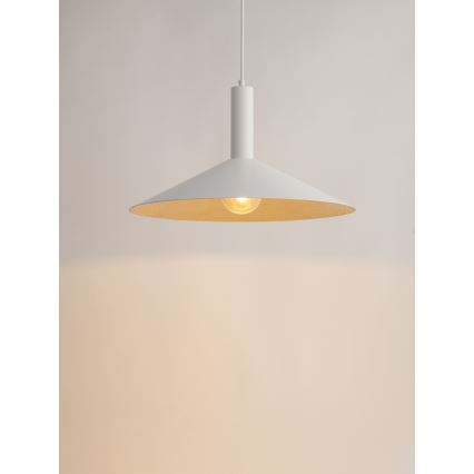 Hanglamp aan een koord CAPRI 1xE27/15W/230V diameter 50 cm wit/goud