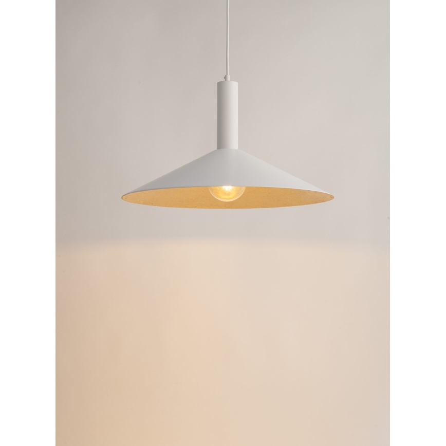 Hanglamp aan een koord CAPRI 1xE27/15W/230V diameter 50 cm wit/goud