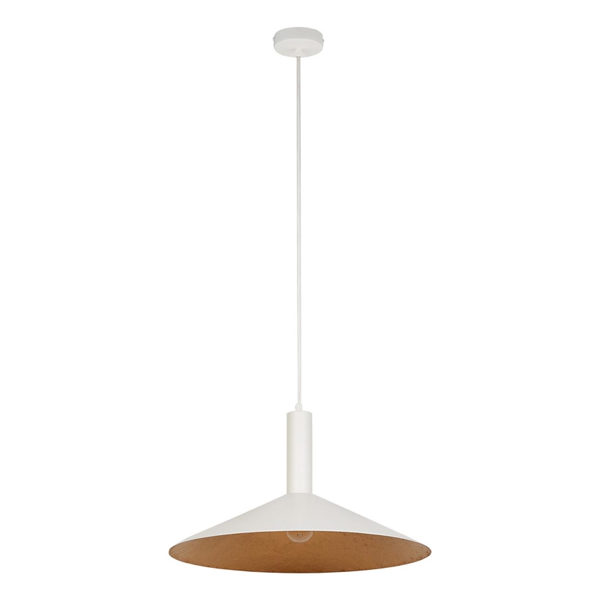 Hanglamp aan een koord CAPRI 1xE27/15W/230V diameter 50 cm wit/koper
