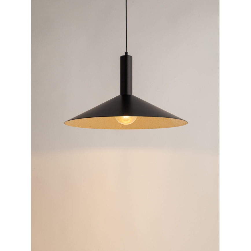 Hanglamp aan een koord CAPRI 1xE27/15W/230V diameter 50 cm zwart/goud
