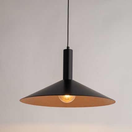 Hanglamp aan een koord CAPRI 1xE27/15W/230V diameter 50 cm zwart/koper