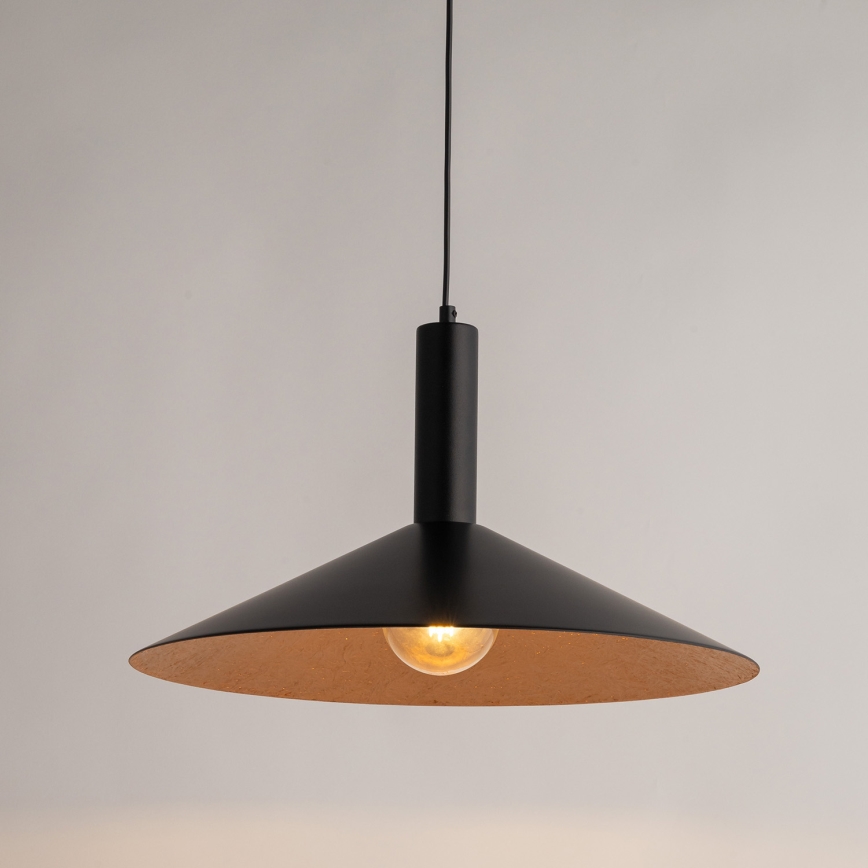 Hanglamp aan een koord CAPRI 1xE27/15W/230V diameter 50 cm zwart/koper