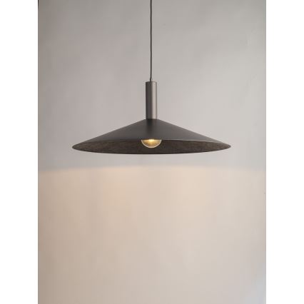 Hanglamp aan een koord CAPRI 1xE27/15W/230V diameter 70 cm antraciet/grijs